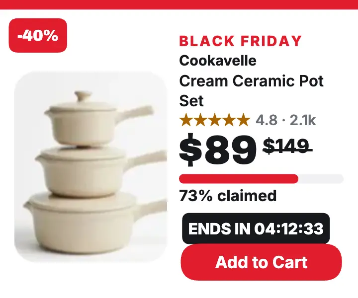 Cookavelle ceramic pot Black Friday card template