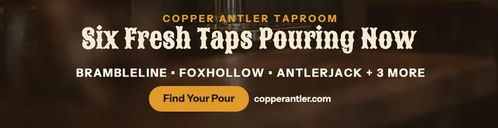 Copper Antler tap wall billboard template