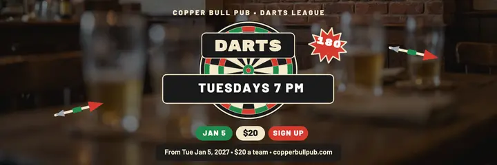 Copper Bull Pub darts league header template