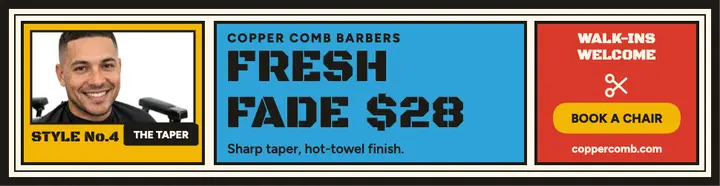 Copper Comb fresh fade style board billboard template