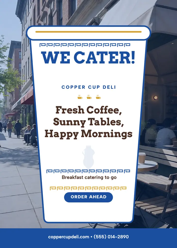 Copper Cup Deli catering invitation template