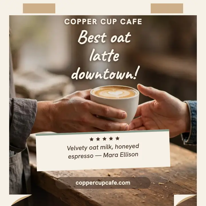 Copper Cup latte customer spotlight template