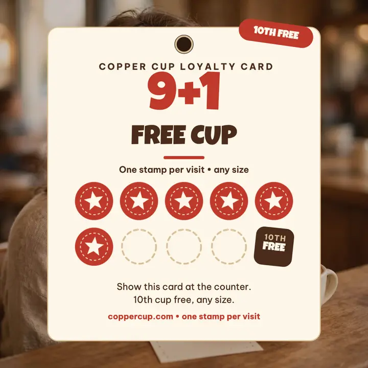 Copper Cup loyalty punch card template