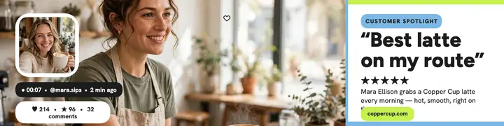 Copper Cup customer spotlight banner template