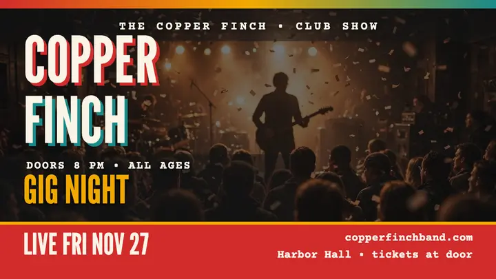 Copper Finch gig night thumbnail template