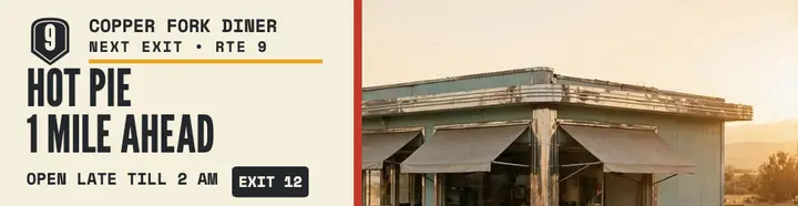 Copper Fork Diner late-night billboard template