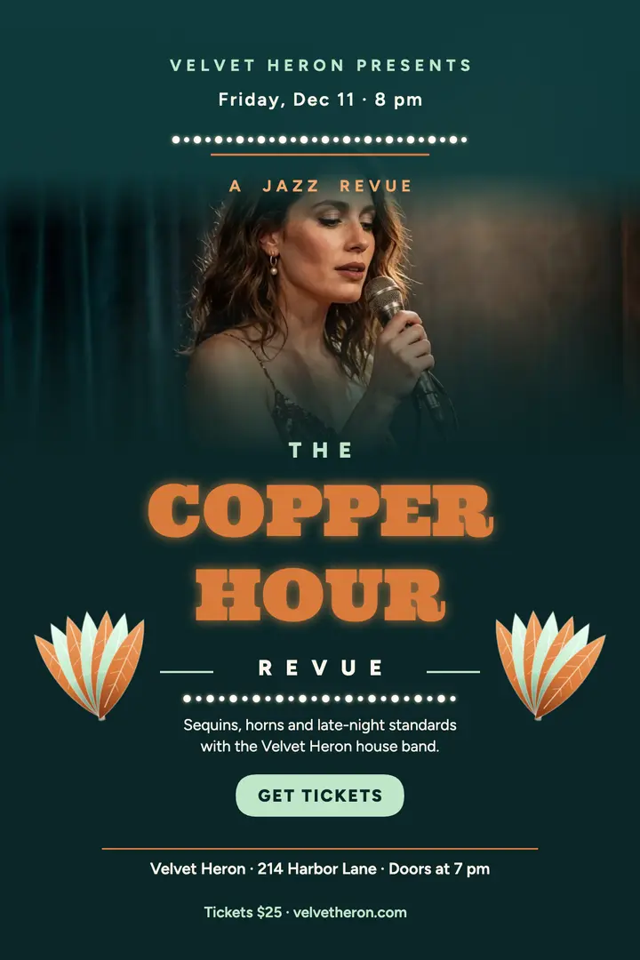Copper Hour jazz revue poster template