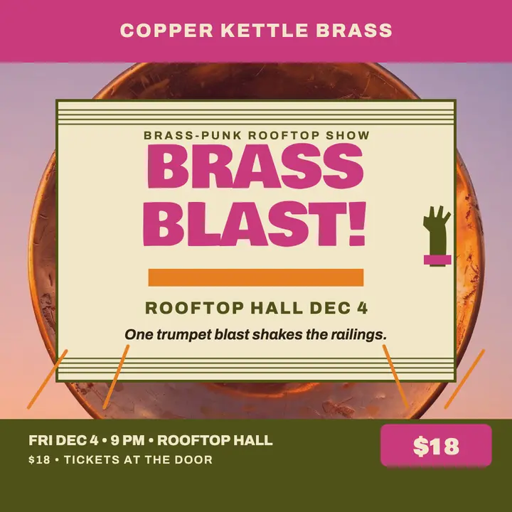 Copper Kettle Brass rooftop blast poster template