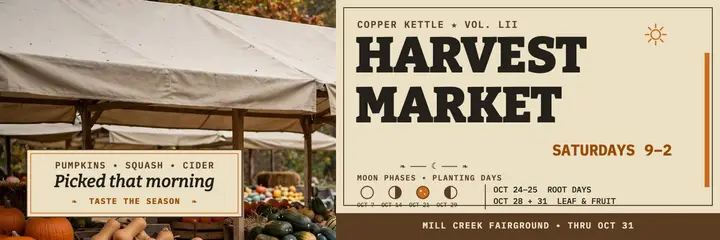 Copper Kettle Harvest Market fall header template