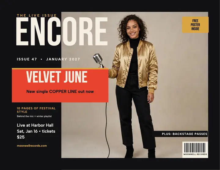 Velvet June Copper Line cover flyer template