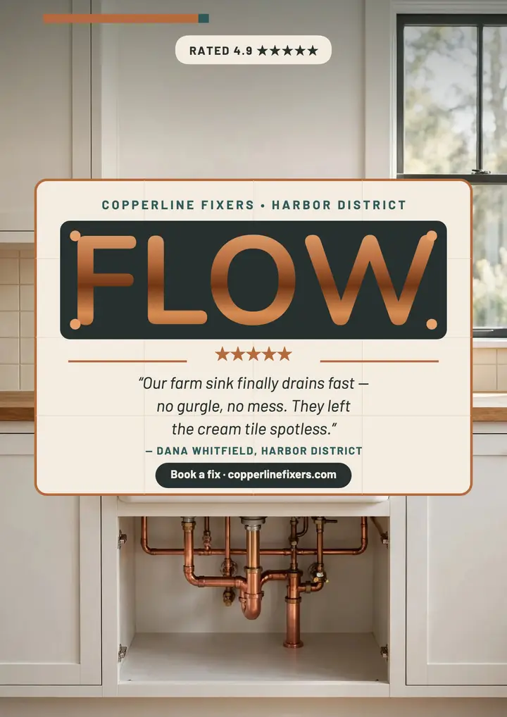Copperline Fixers review spotlight flyer template
