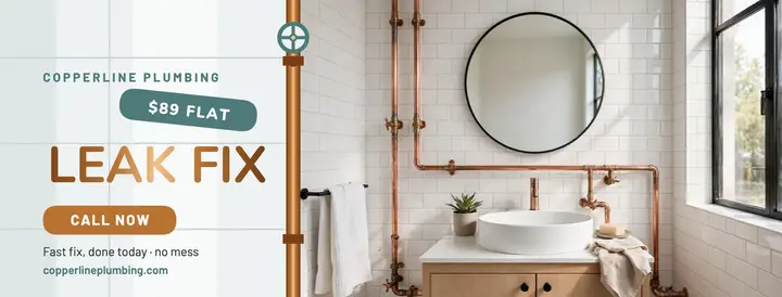 Copperline Plumbing leak fix cover template