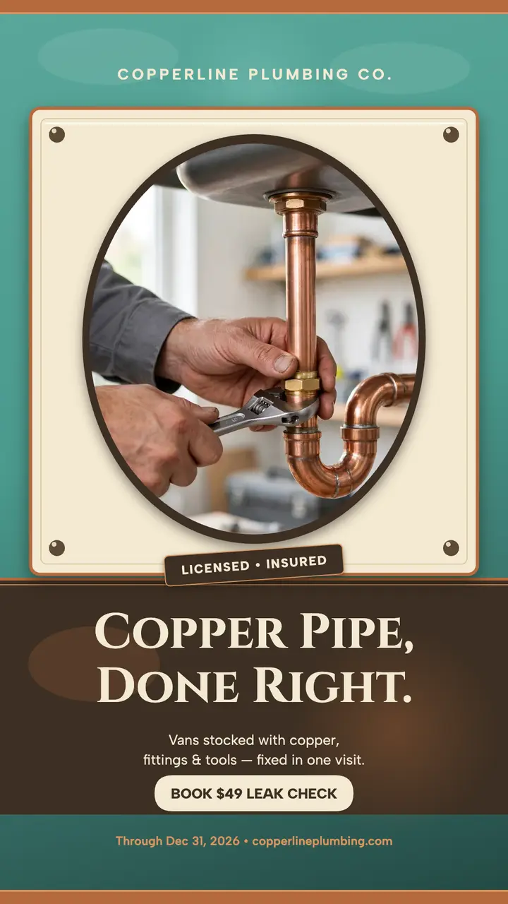 Copperline plumber patina story template