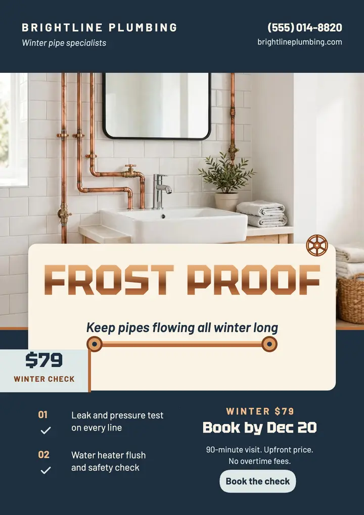 Brightline winter pipe check flyer template