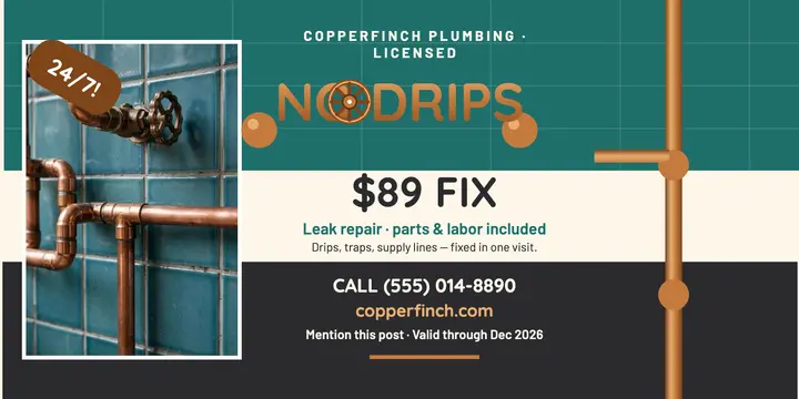Copperfinch leak fix plumber post template