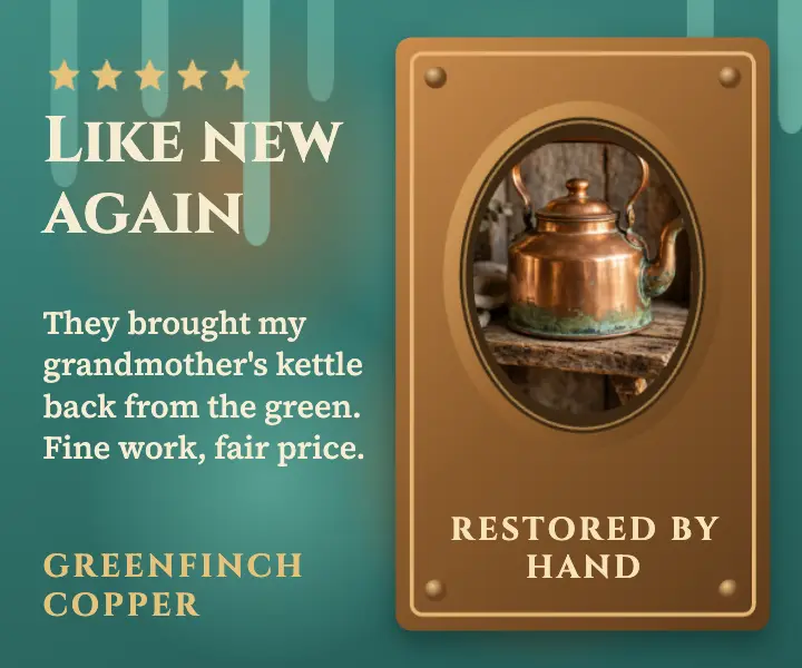 Greenfinch Copper restoration review ad template