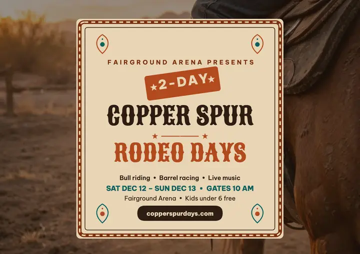 Copper Spur Rodeo Days certificate poster: rodeo poster template