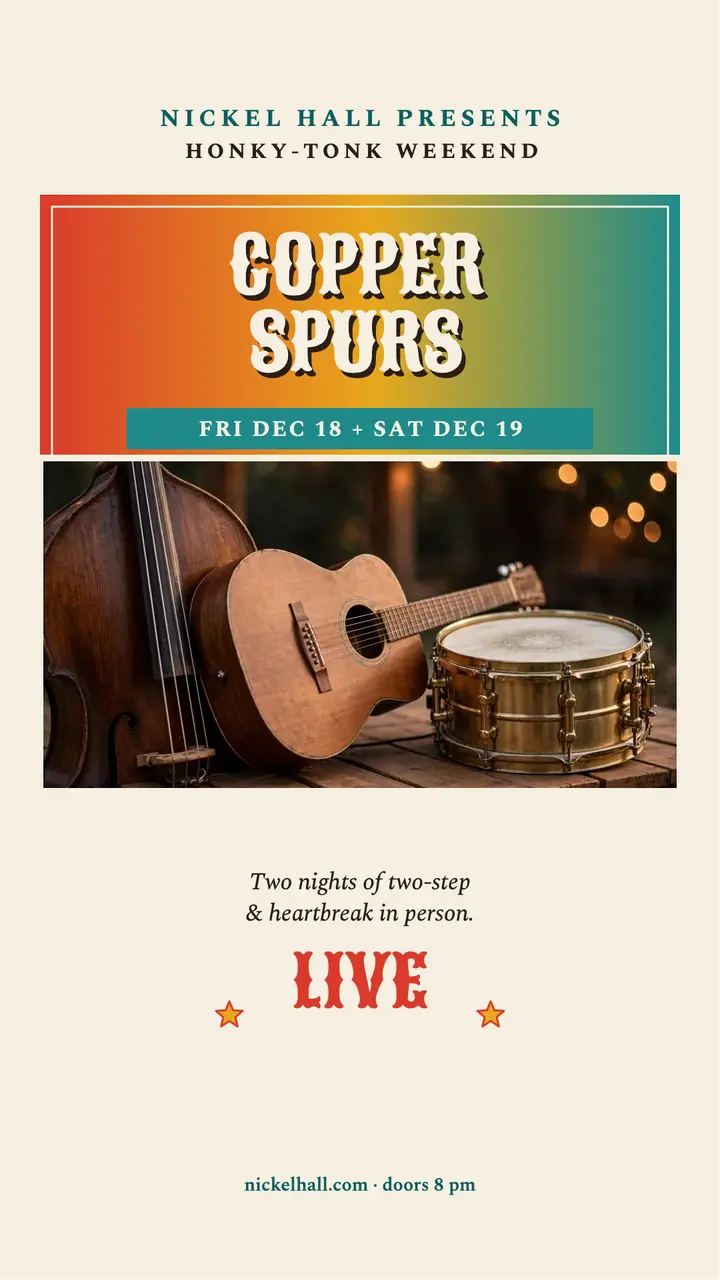 Copper Spurs two-night gig poster template