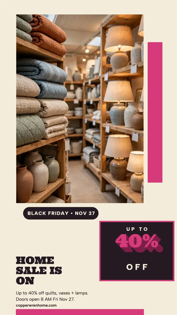 Copper Wren Home Black Friday story template