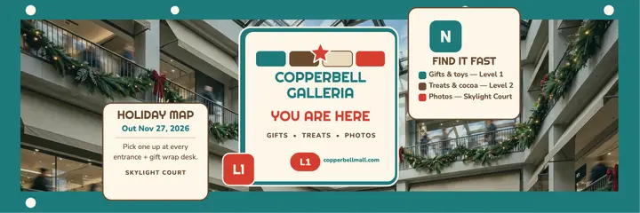 Copperbell Galleria holiday map header template