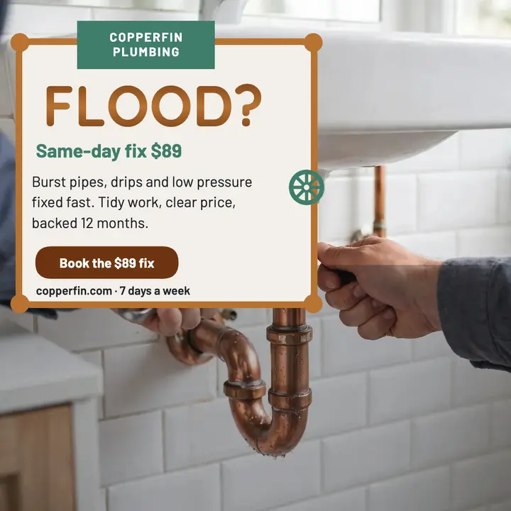 Copperfin pipe repair post: plumber post template