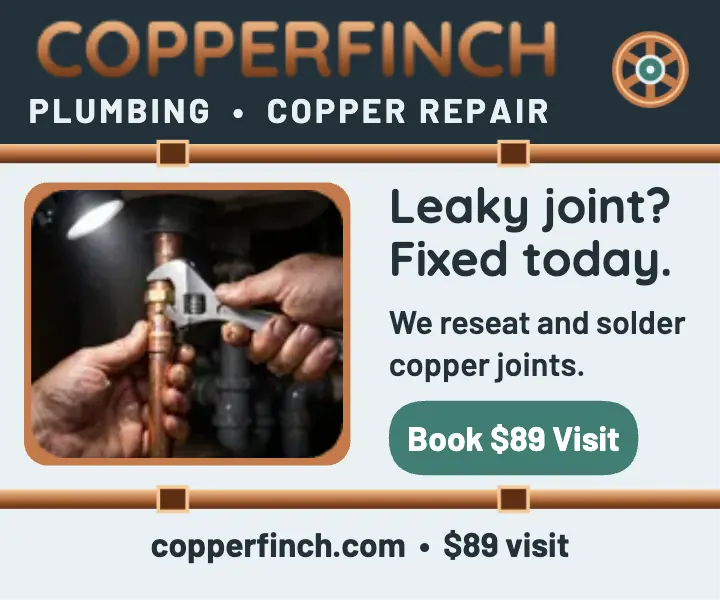 Copperfinch plumber leak repair ad template