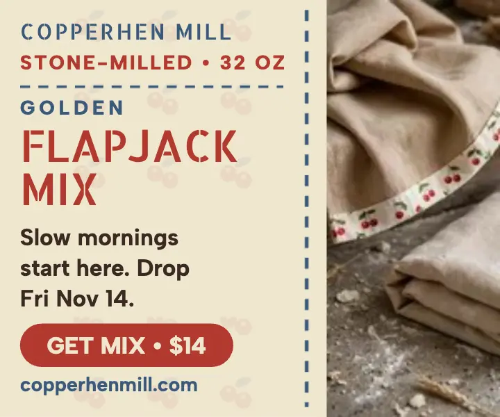 Copperhen Mill pancake mix launch ad template