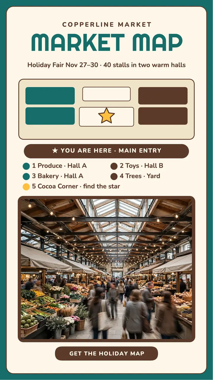Copperline Market holiday directory story template