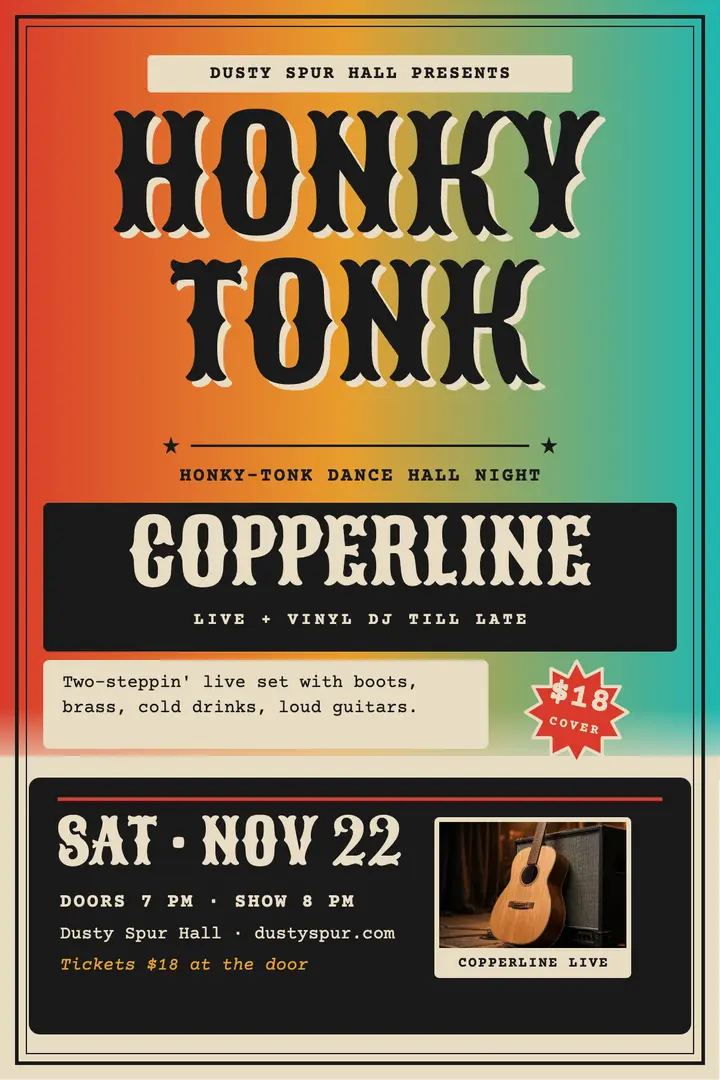 Copperline honky-tonk night poster template