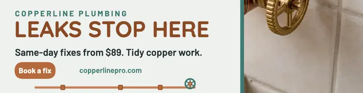 Copperline plumber billboard, copper pipes template
