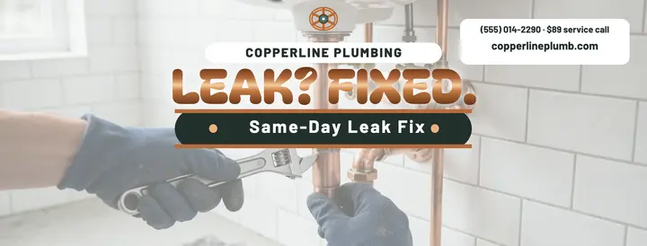 Copperline Plumbing leak fix cover template