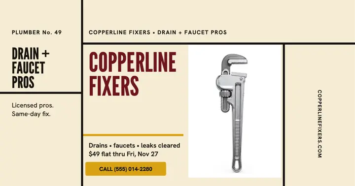 Copperline Fixers plumber object poster post template