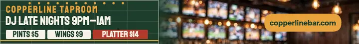 Copperline Taproom DJ late nights scoreboard ad template
