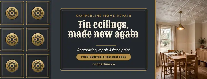 Copperline tin ceiling restoration cover template