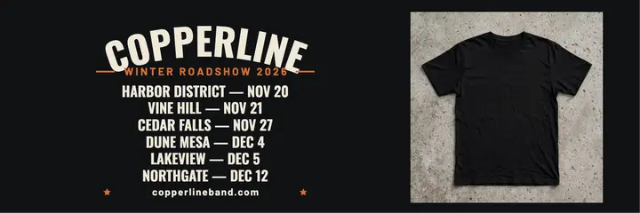 Copperline winter roadshow tee header template