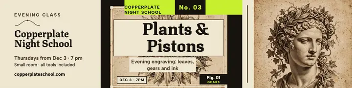 Copperplate engraving class banner template
