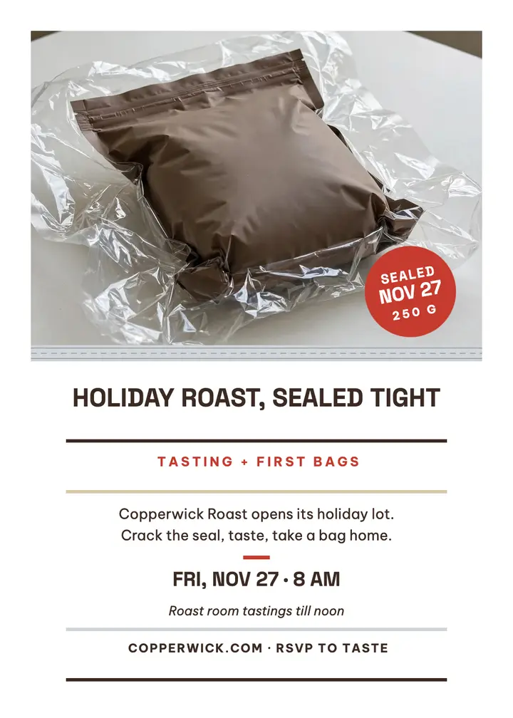 Copperwick sealed holiday roast invitation template