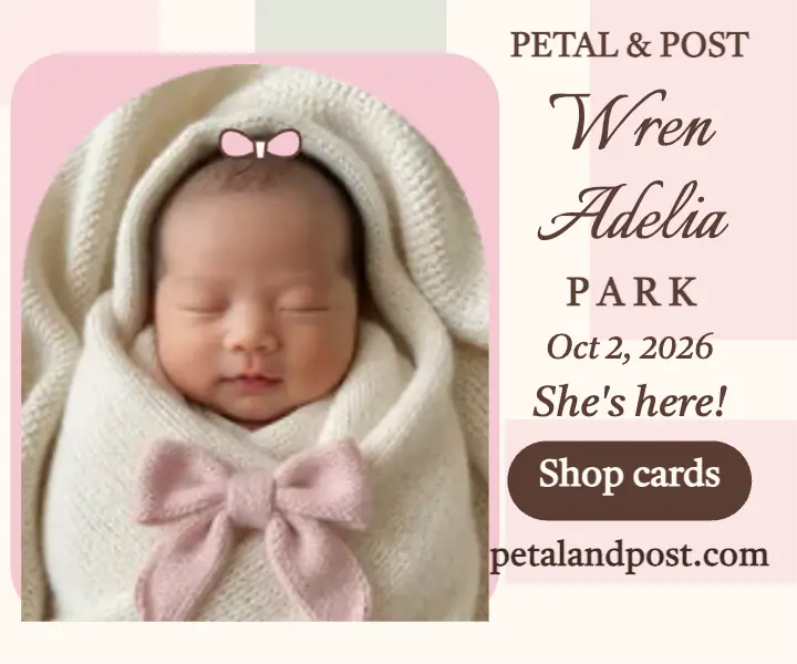 Wren birth announcement coquette ad template