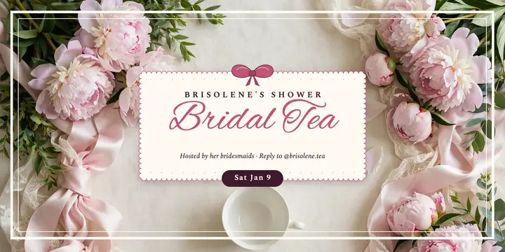 Brisolene's bridal tea shower coquette invitation template