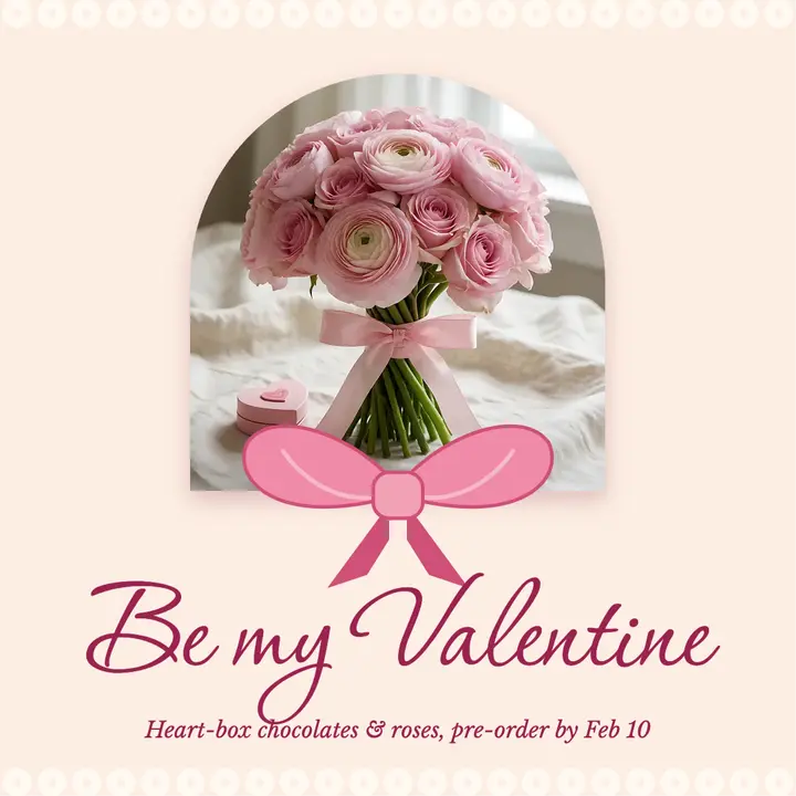 Coquette be my Valentine bow post template