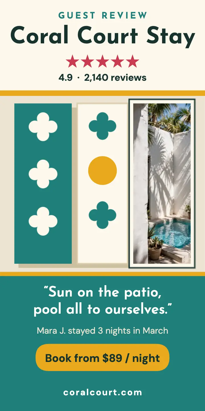 Coral Court Stay guest review half page template