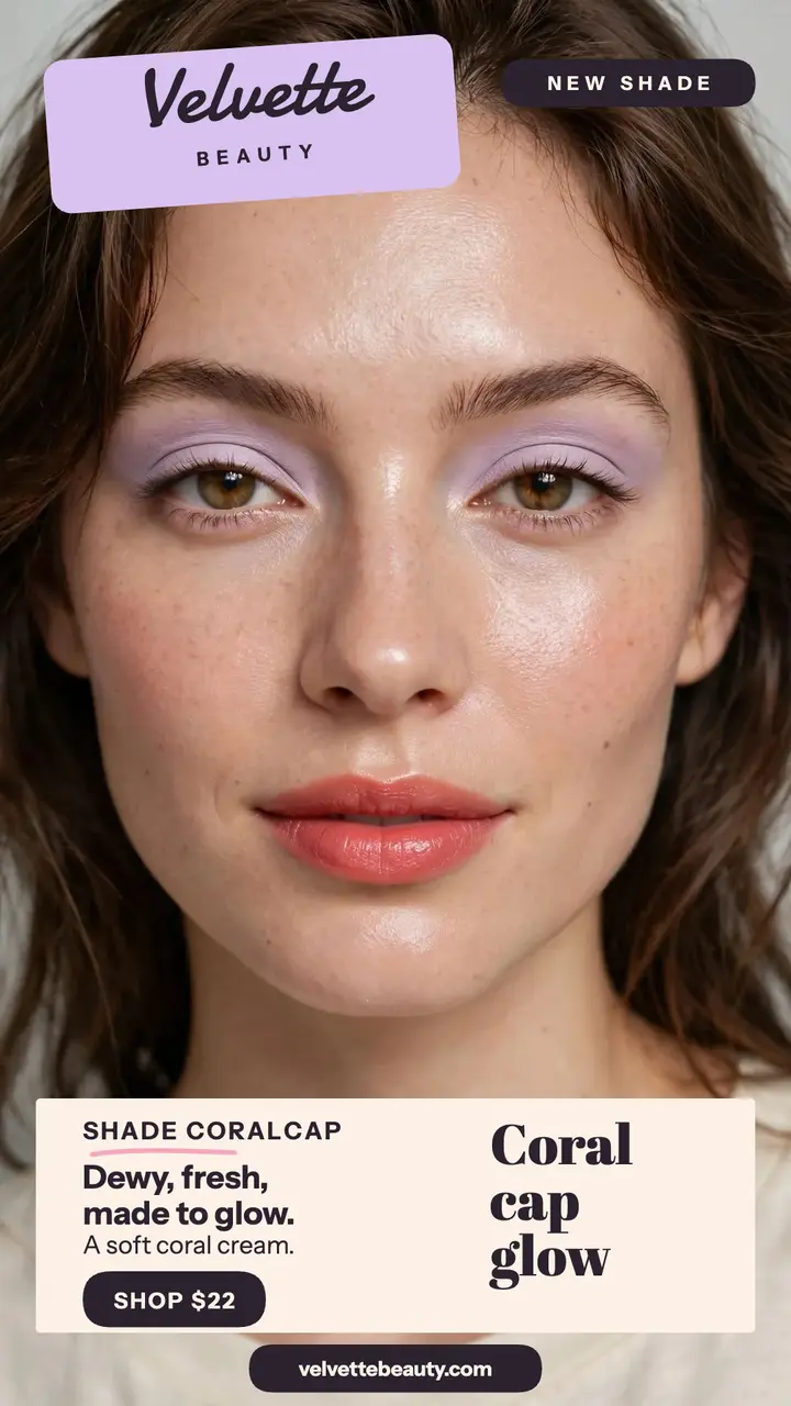 Velvette Coralcap lipstick painted story template