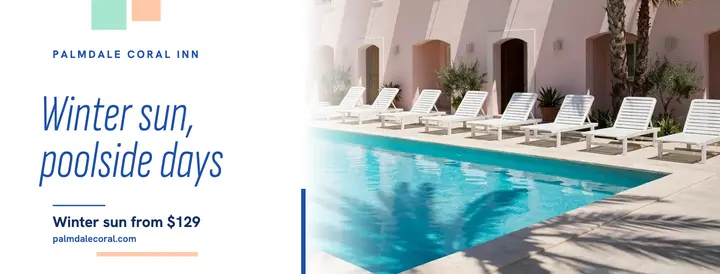 Palmdale Coral Inn poolside cover template