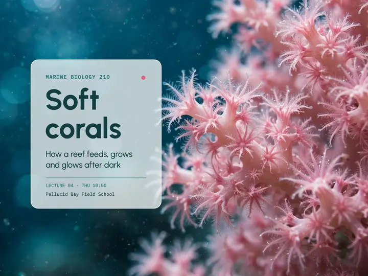 Soft corals lecture slide, organic tech template