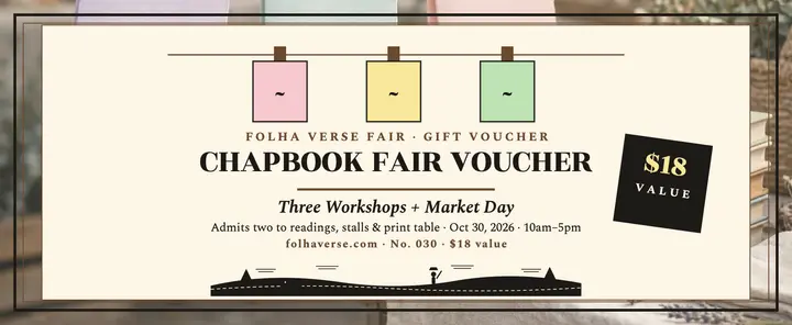 Folha Verse Fair chapbook voucher: book fair voucher template