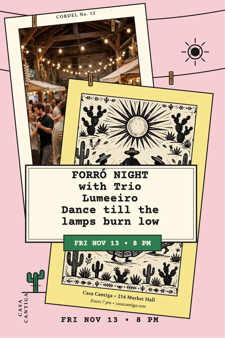 Trio Lumeeiro forro night cordel poster template