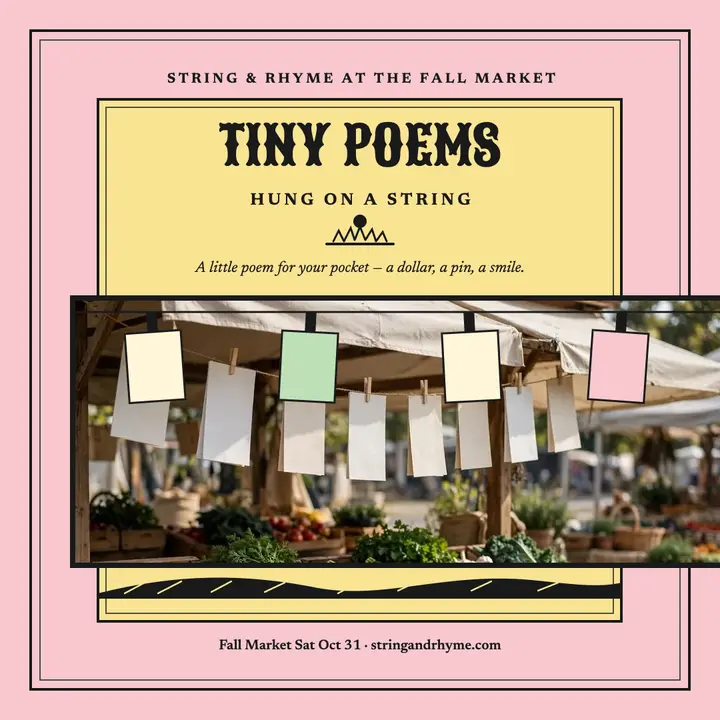 String & Rhyme tiny poems market post template
