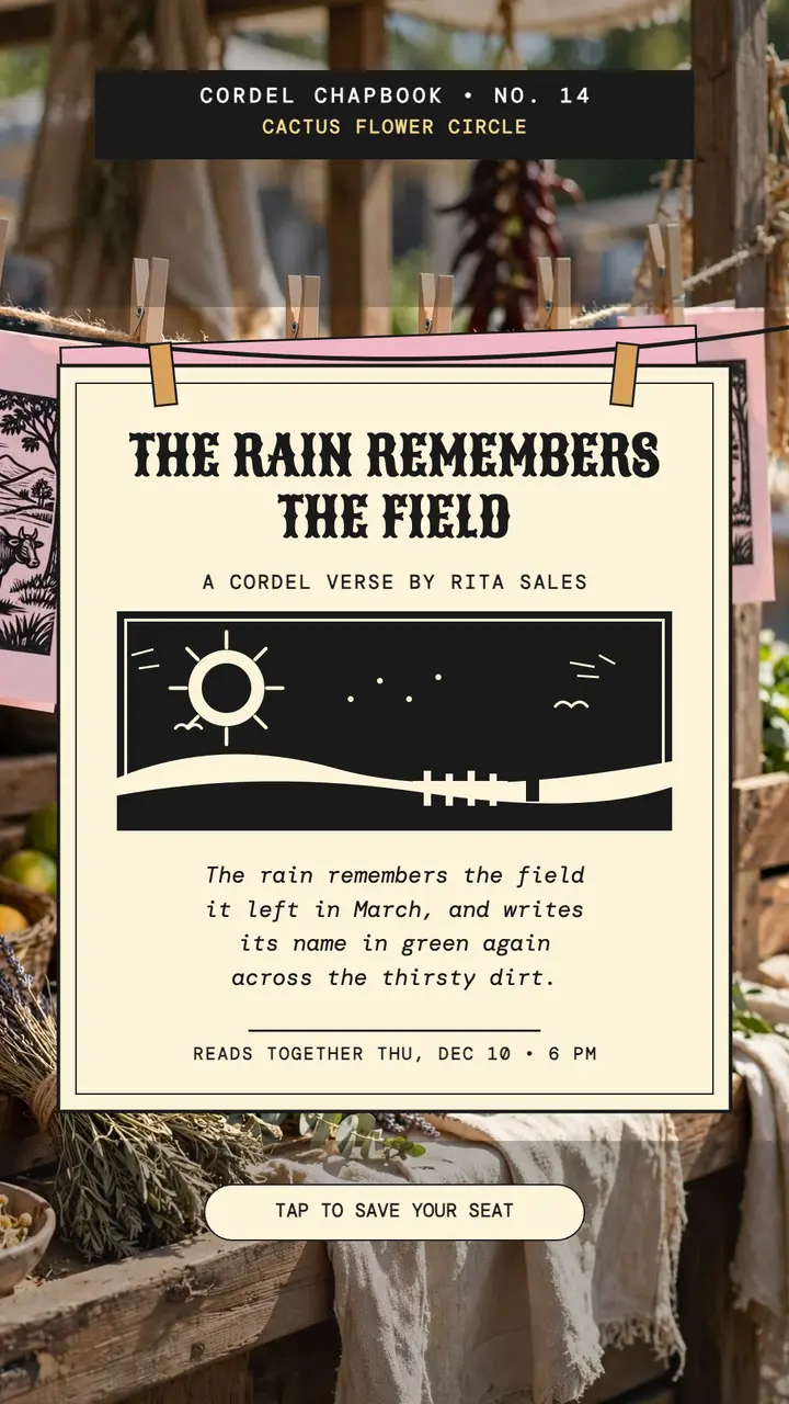 Rain Remembers cordel verse story template