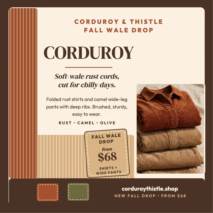 Corduroy fall drop, rust cords template