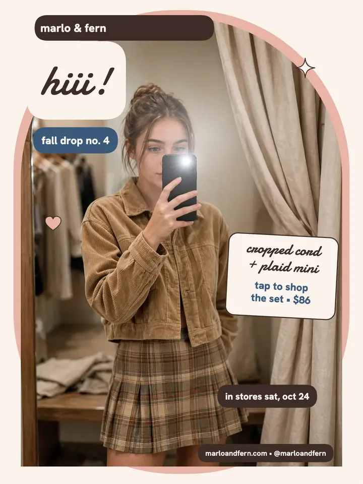 Marlo and Fern corduroy mirror selfie template